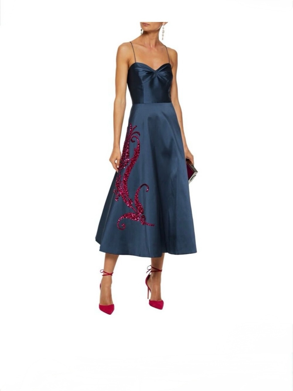 NEW With tags Sea Blue Sachin and Babi Rumeli Tea Length dress SZ 0 Retail $649